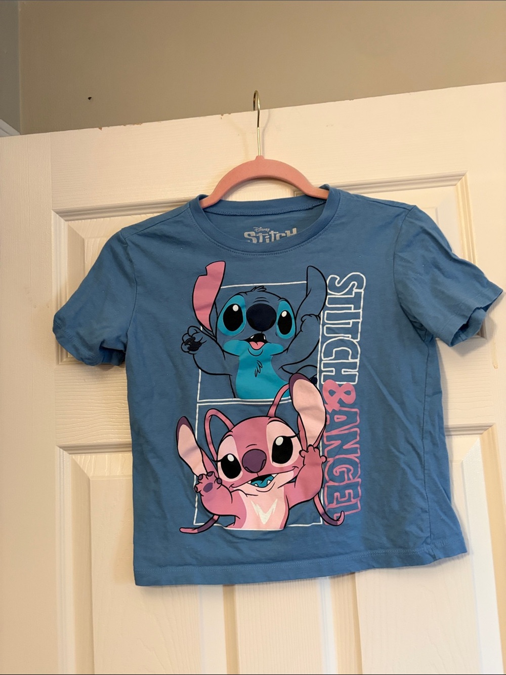 Disney Blue Stitch & Angel Short Sleeve Tee